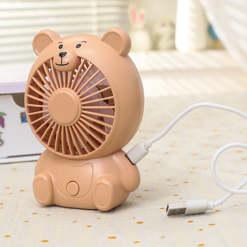 Ventilator de Masă USB Design Urs pentru Femei, Compact și Portabil 5