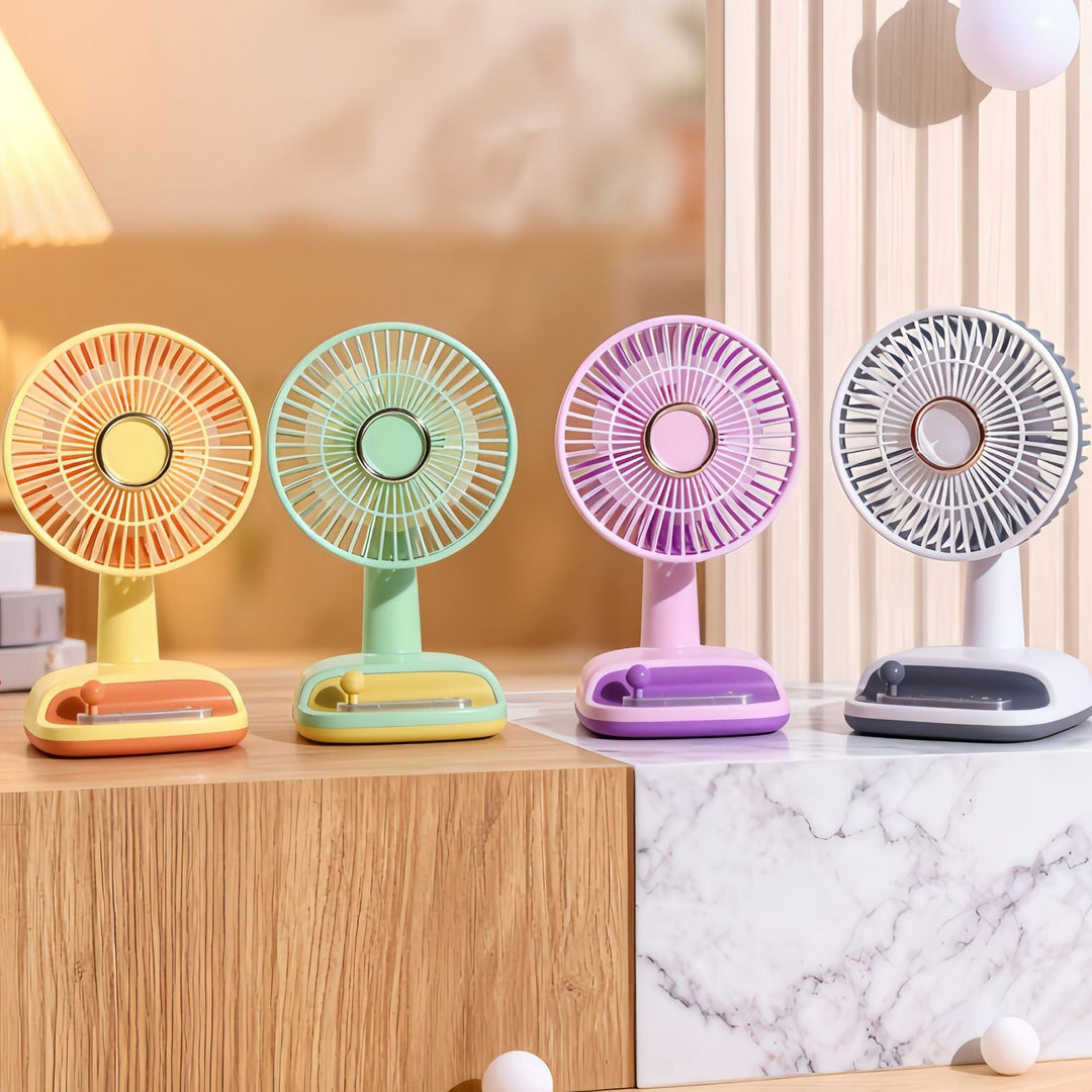Ventilator de Masă cu Unghi Flexibil pentru Femei, Design Modern și Compact 2