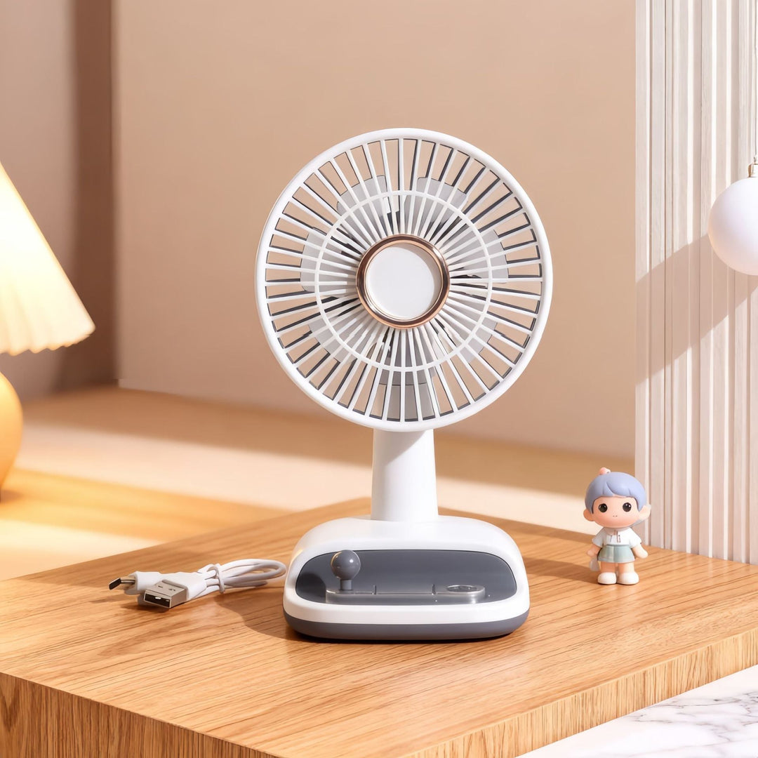 Ventilator de Masă cu Unghi Flexibil pentru Femei, Design Modern și Compact 7