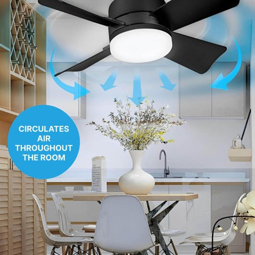 Ventilator de Tavan cu Iluminare LED și Telecomandă, Design Modern pentru Interior 5