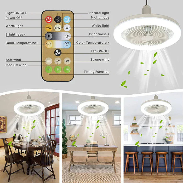 Ventilator de Tavan cu LED și Telecomandă, Design Modern pentru Interior 4