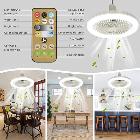 Ventilator de Tavan cu LED și Telecomandă, Design Modern pentru Interior 4