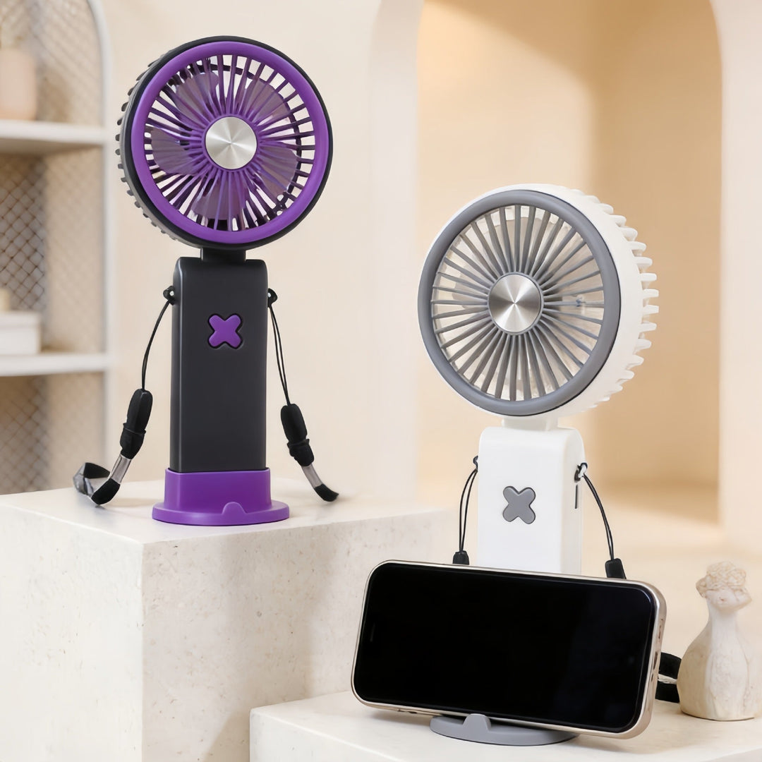 Ventilator de birou portabil unisex cu cap înclinat reglabil și baterie reîncărcabilă 1