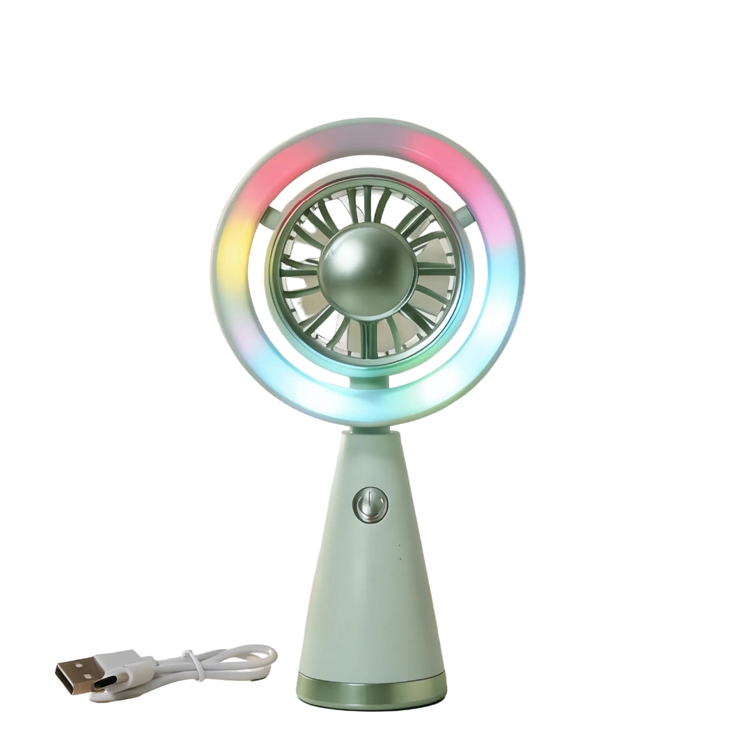 Ventilator de mână portabil cu iluminare RGB pentru femei 0