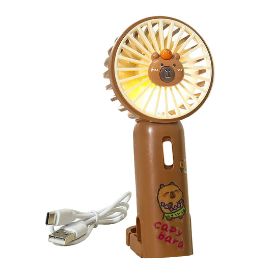 Ventilator de mână portabil unisex cu lumină LED și clemă 0