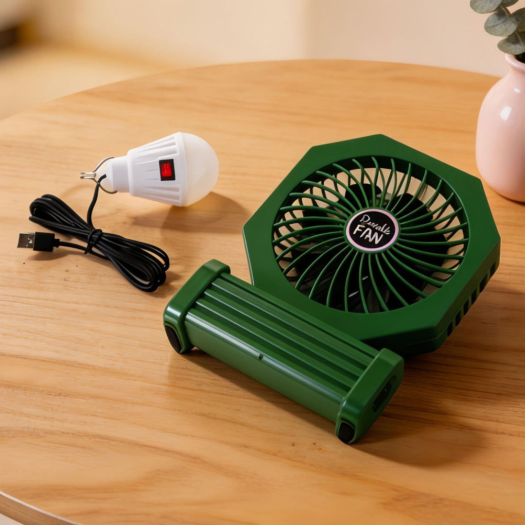 Ventilator de masă portabil cu bază din lemn 1