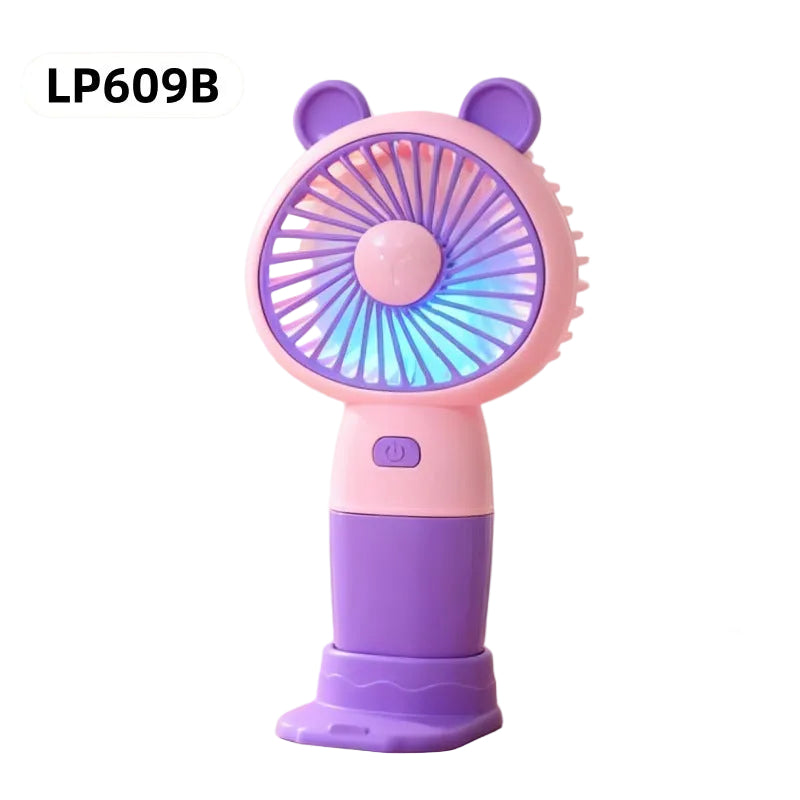 Ventilator de masă portabil unisex cu lumină LED și motor silențios 0