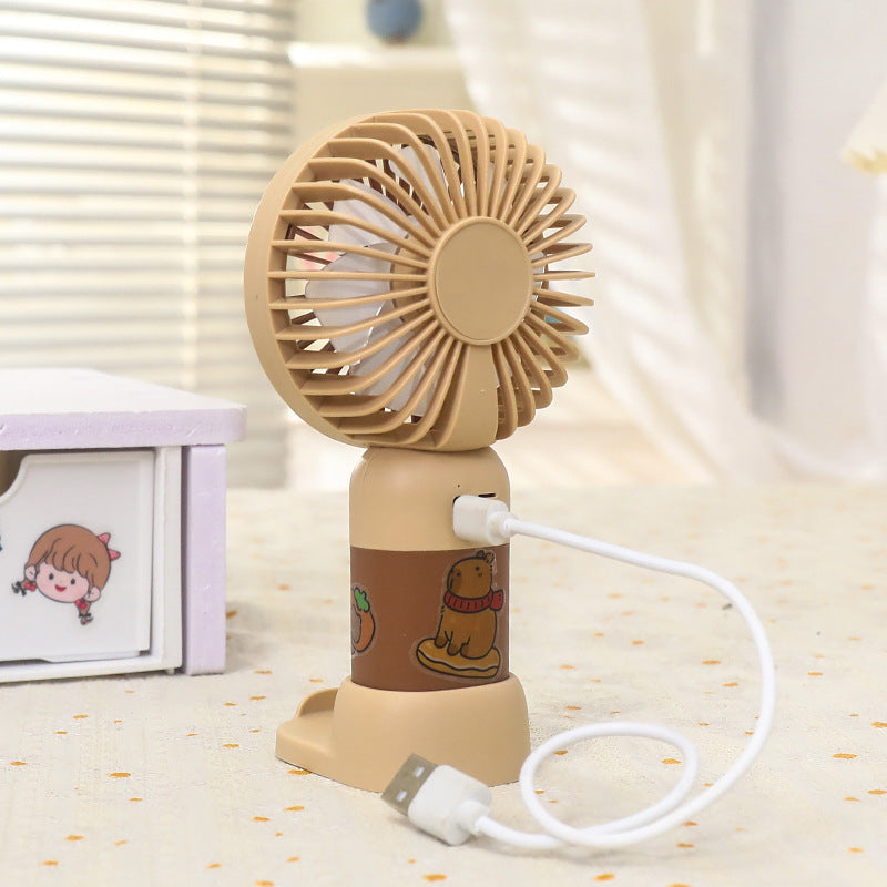 Ventilator de masă portabil unisex cu lumină LED și motor silențios 3