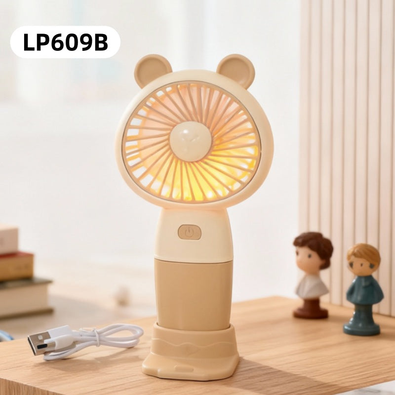 Ventilator de masă portabil unisex cu lumină LED și motor silențios 5