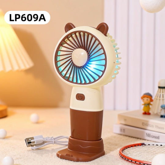 Ventilator de masă portabil unisex cu lumină LED și motor silențios 7