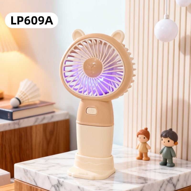 Ventilator de masă portabil unisex cu lumină LED și motor silențios 8