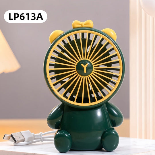 Ventilator de masă unisex compact cu design figurat și motor silențios USB 4
