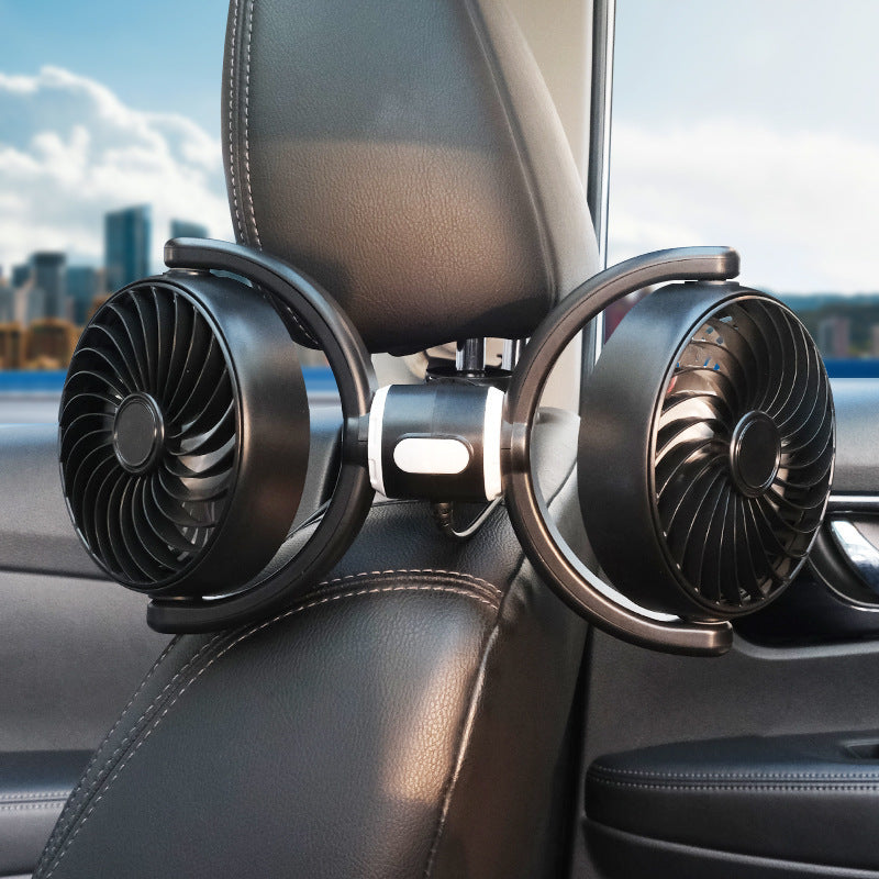 Ventilator dublu portabil cu suport flexibil pentru mașină 1