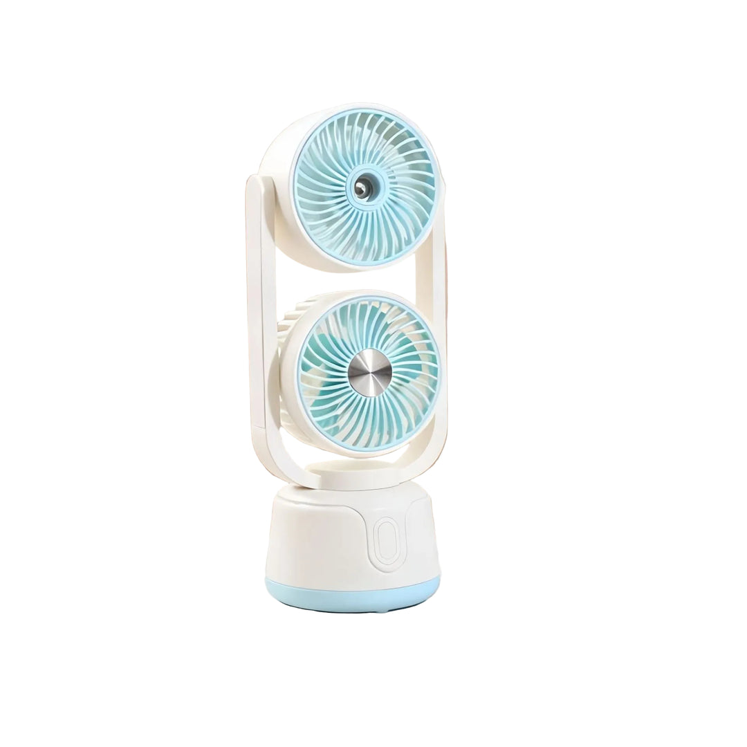 Ventilator dublu portabil unisex cu capete înclinabile și încărcare USB 0