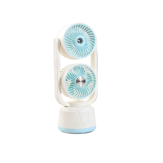 Ventilator dublu portabil unisex cu capete înclinabile și încărcare USB 0