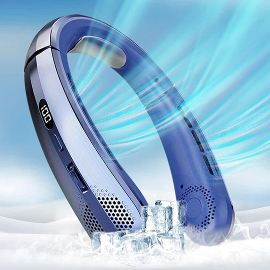 Ventilator electric portabil pentru gât cu display LED și baterie 8000mAh 1