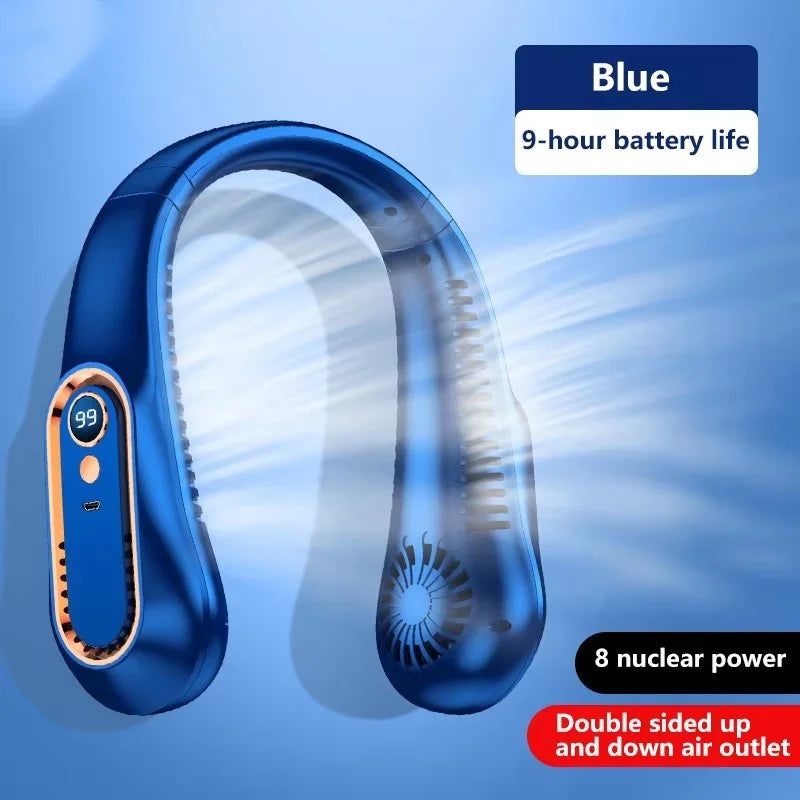 Ventilator electric portabil pentru gât cu display LED și baterie 8000mAh 8