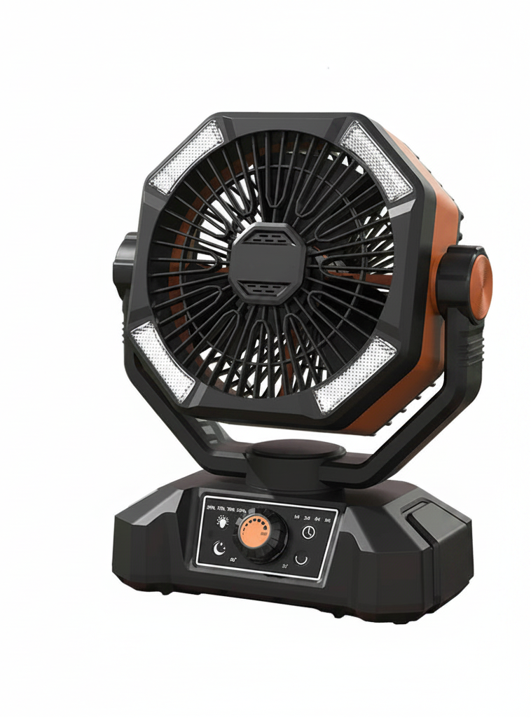 Ventilator portabil de camping cu lanternă LED și 8 viteze reglabile pentru exterior 0