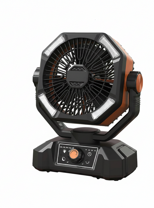 Ventilator portabil de camping cu lanternă LED și 8 viteze reglabile pentru exterior 0