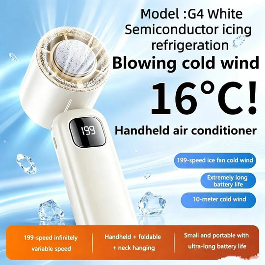 Ventilator portabil de gât cu afișaj digital LED și baterie reîncărcabilă USB 13