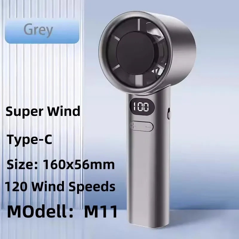 Ventilator portabil de gât cu afișaj digital LED și baterie reîncărcabilă USB 8