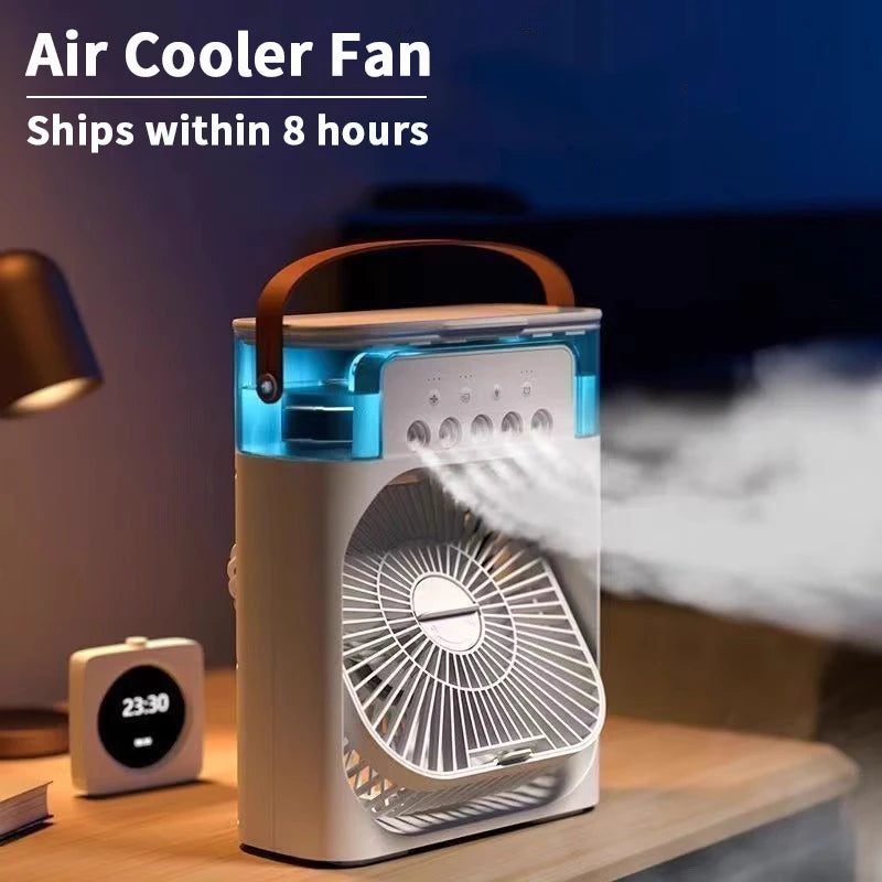 Ventilator portabil multifuncțional 3 în 1 cu umidificator și lumină LED 0