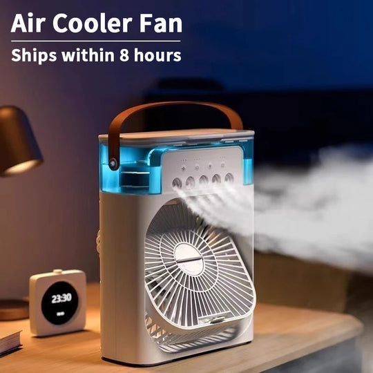 Ventilator portabil multifuncțional 3 în 1 cu umidificator și lumină LED 0