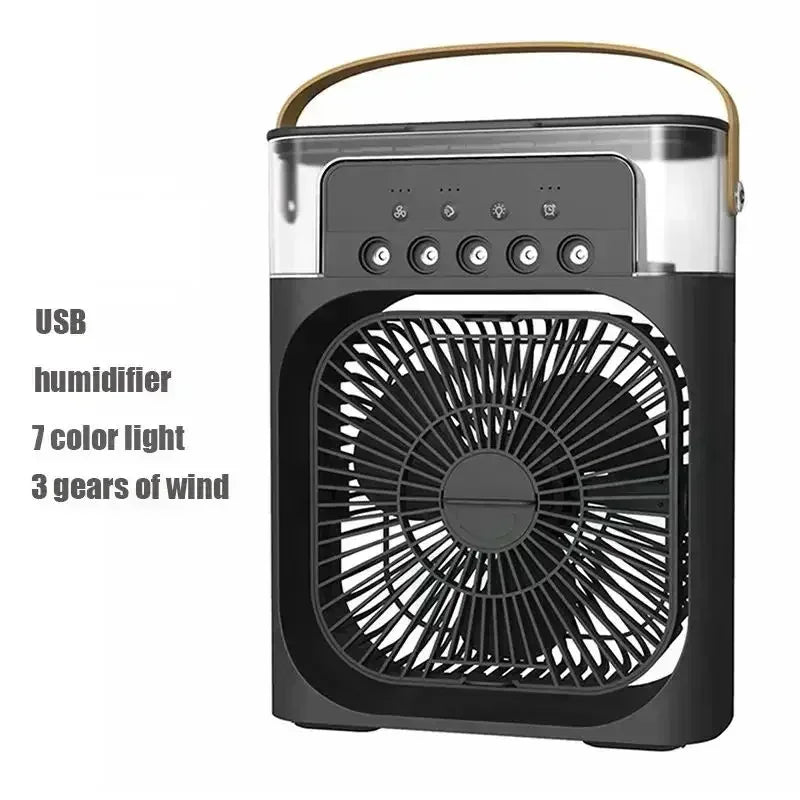 Ventilator portabil multifuncțional 3 în 1 cu umidificator și lumină LED 7