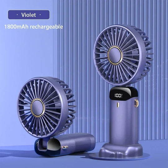 Ventilator portabil pliabil cu suport telefon și afișaj LED pentru bărbați și femei 10