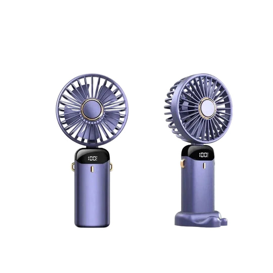Ventilator portabil pliabil cu suport telefon și afișaj LED pentru bărbați și femei 5