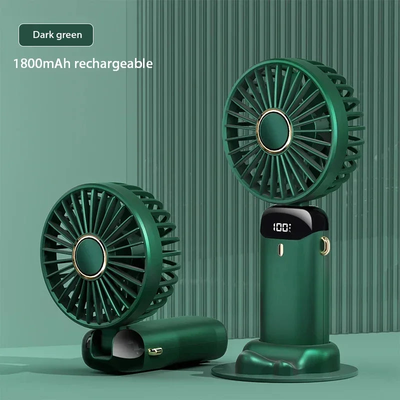 Ventilator portabil pliabil cu suport telefon și afișaj LED pentru bărbați și femei 7