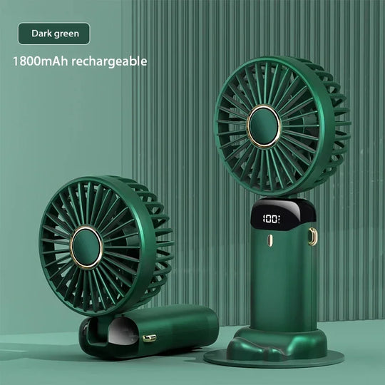 Ventilator portabil pliabil cu suport telefon și afișaj LED pentru bărbați și femei 7