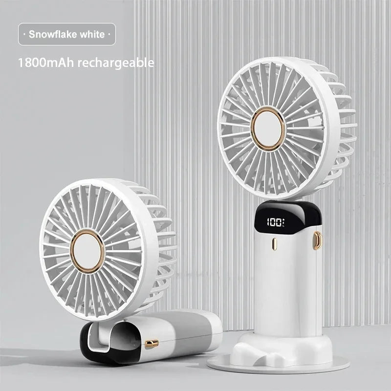 Ventilator portabil pliabil cu suport telefon și afișaj LED pentru bărbați și femei 8