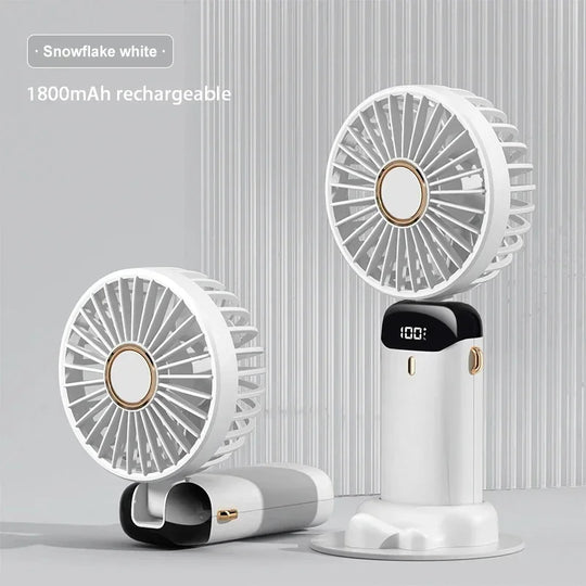 Ventilator portabil pliabil cu suport telefon și afișaj LED pentru bărbați și femei 8