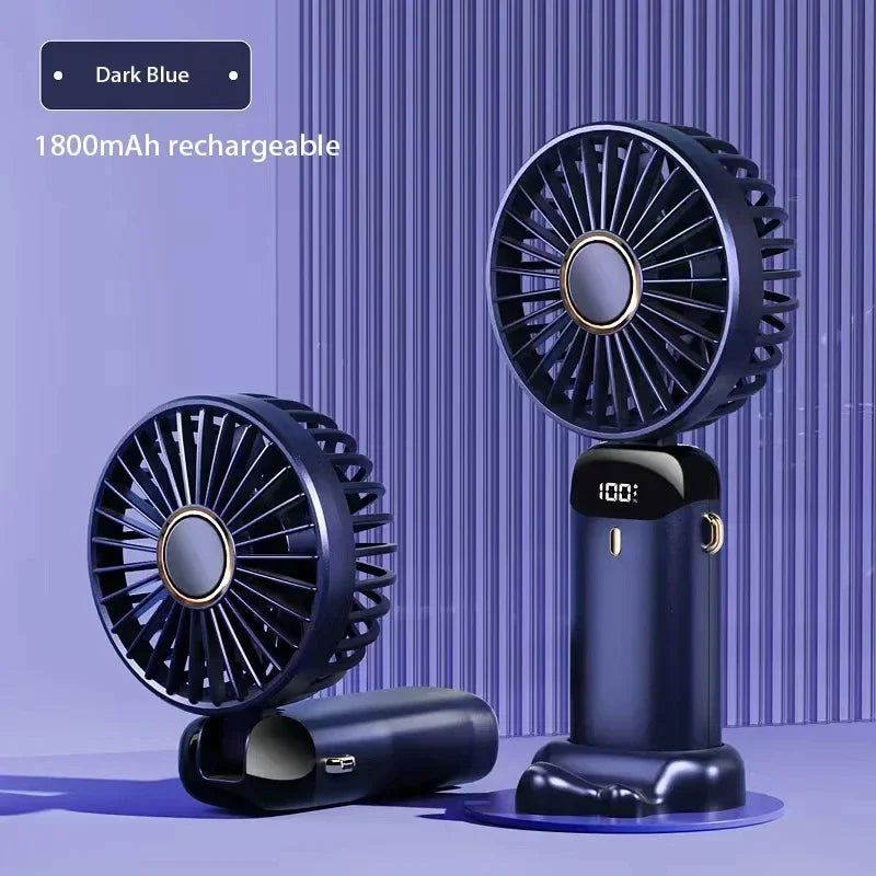 Ventilator portabil pliabil cu suport telefon și afișaj LED pentru bărbați și femei 9