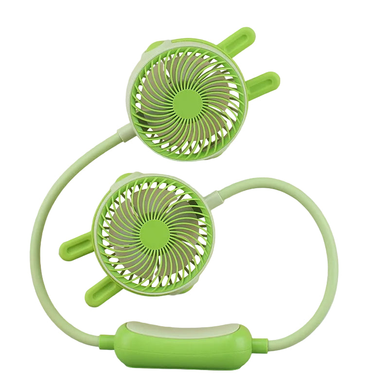 Ventilator portabil unisex cu dublu cap flexibil pentru gât 0