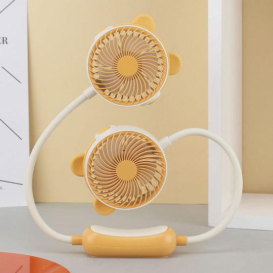 Ventilator portabil unisex cu dublu cap flexibil pentru gât 17