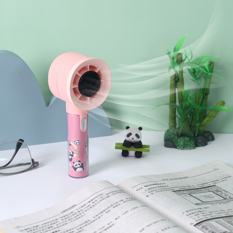 Ventilator portabil unisex cu umidificator integrat și design panda 5