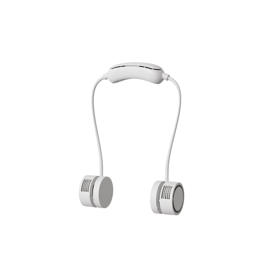 Ventilator portabil unisex pentru gât cu mini ventilatoare duble și încărcare USB 0