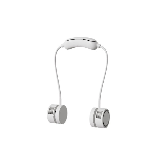 Ventilator portabil unisex pentru gât cu mini ventilatoare duble și încărcare USB 0