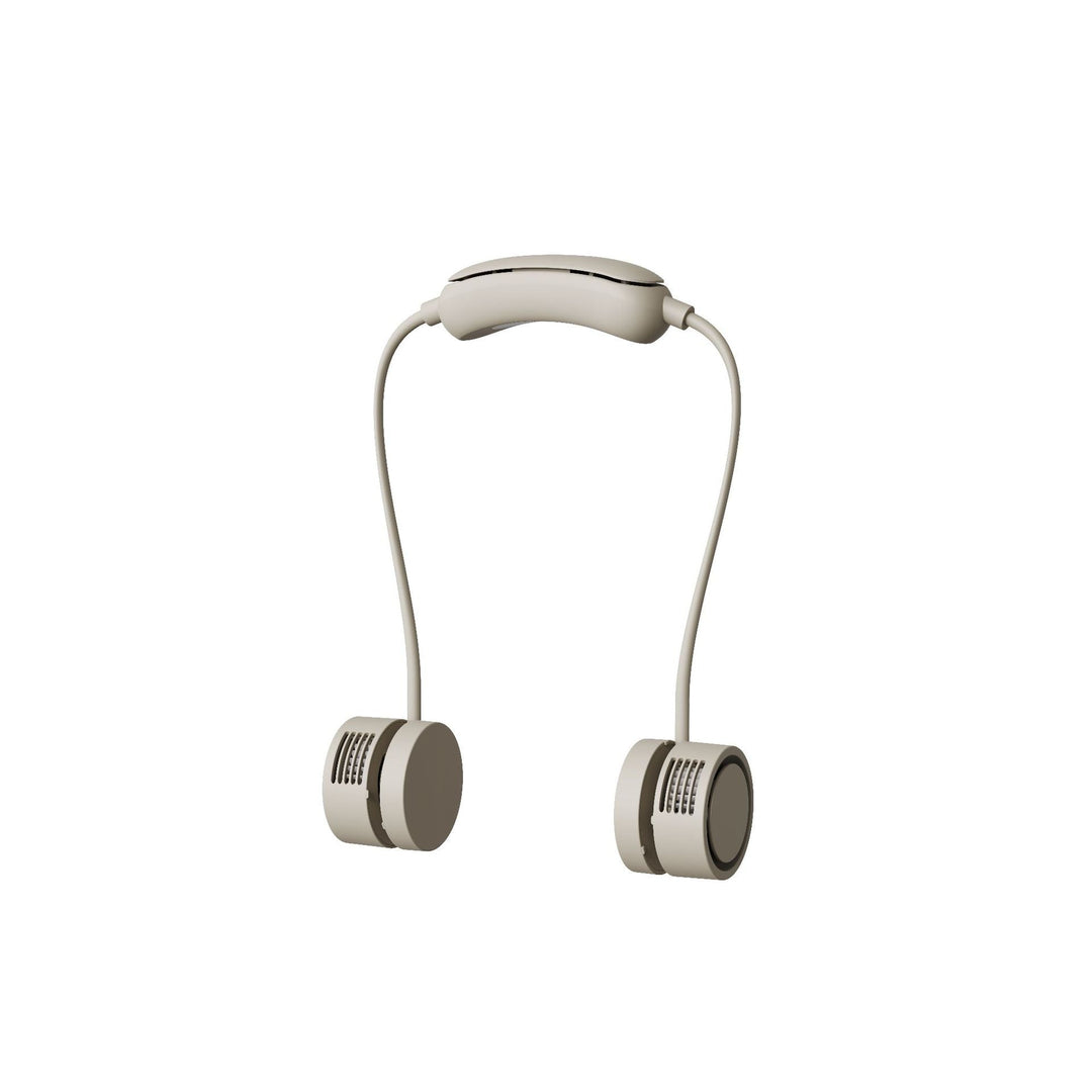 Ventilator portabil unisex pentru gât cu mini ventilatoare duble și încărcare USB 4