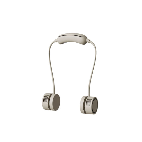 Ventilator portabil unisex pentru gât cu mini ventilatoare duble și încărcare USB 4