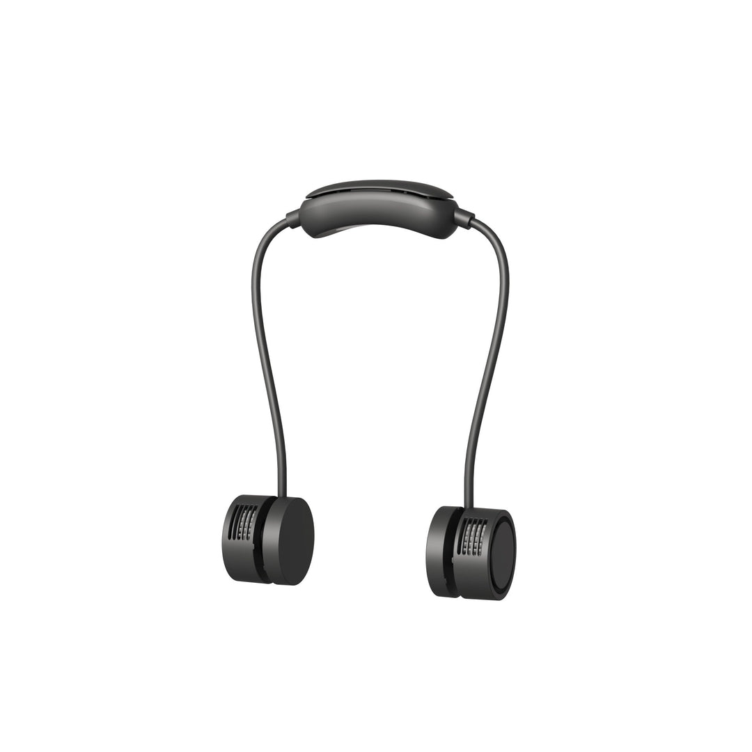 Ventilator portabil unisex pentru gât cu mini ventilatoare duble și încărcare USB 5