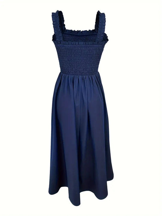 Vrouwen A-Lijn Maxi Jurk Met Shirred Bodice 1