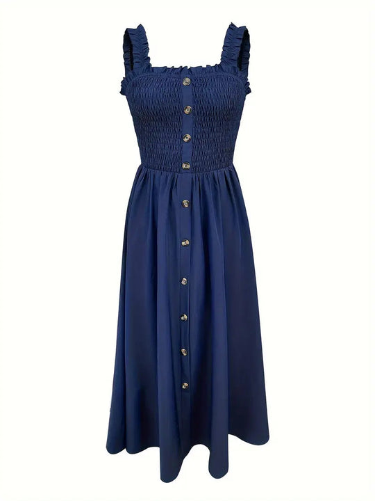 Vrouwen A-Lijn Maxi Jurk Met Shirred Bodice 2