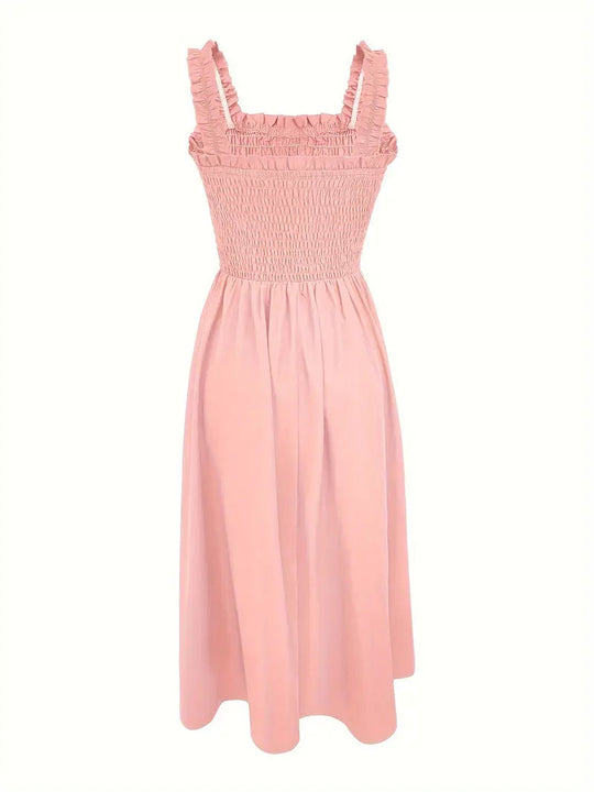 Vrouwen A-Lijn Maxi Jurk Met Shirred Bodice 4