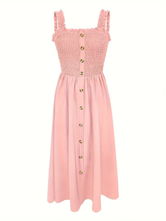 Vrouwen A-Lijn Maxi Jurk Met Shirred Bodice 6