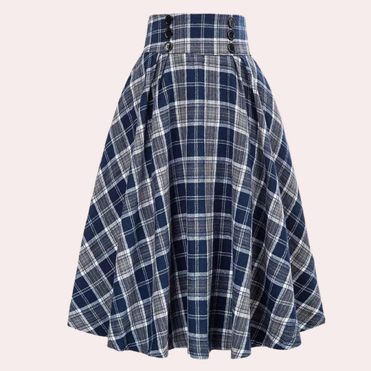Vrouwen Midi Rok Hoog Taille Tartan 4