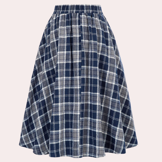 Vrouwen Midi Rok Hoog Taille Tartan 5