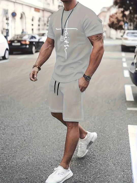 Variant image for Herre Sommer Sæt T-shirt og Shorts Åndbart Bomuld-7